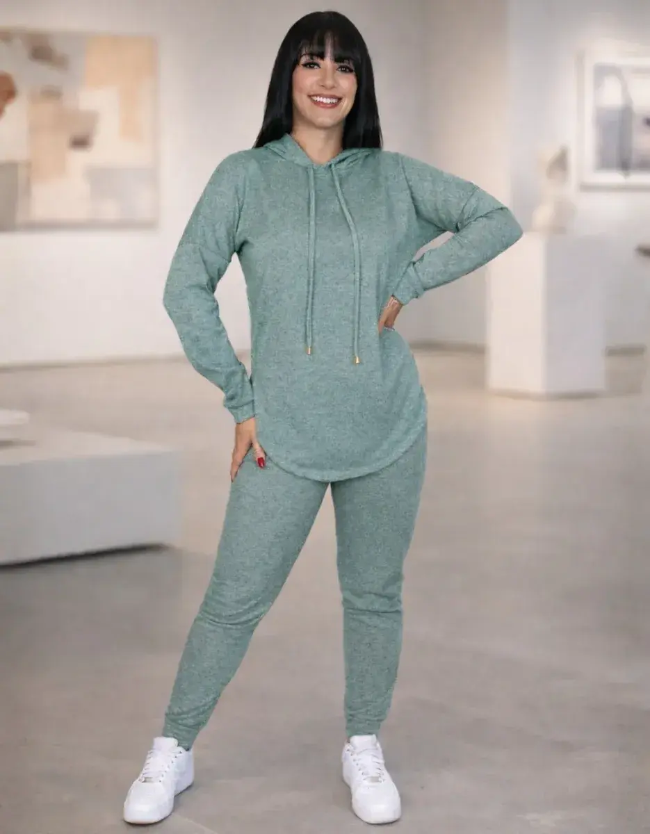 Conjunto De Frio Feminino Roupa De Inverno Blusa E Calça