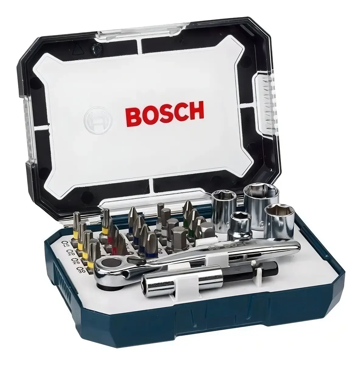 Kit Conjunto De Pontas Soquetes E Chaves 26 Peças Bosch
