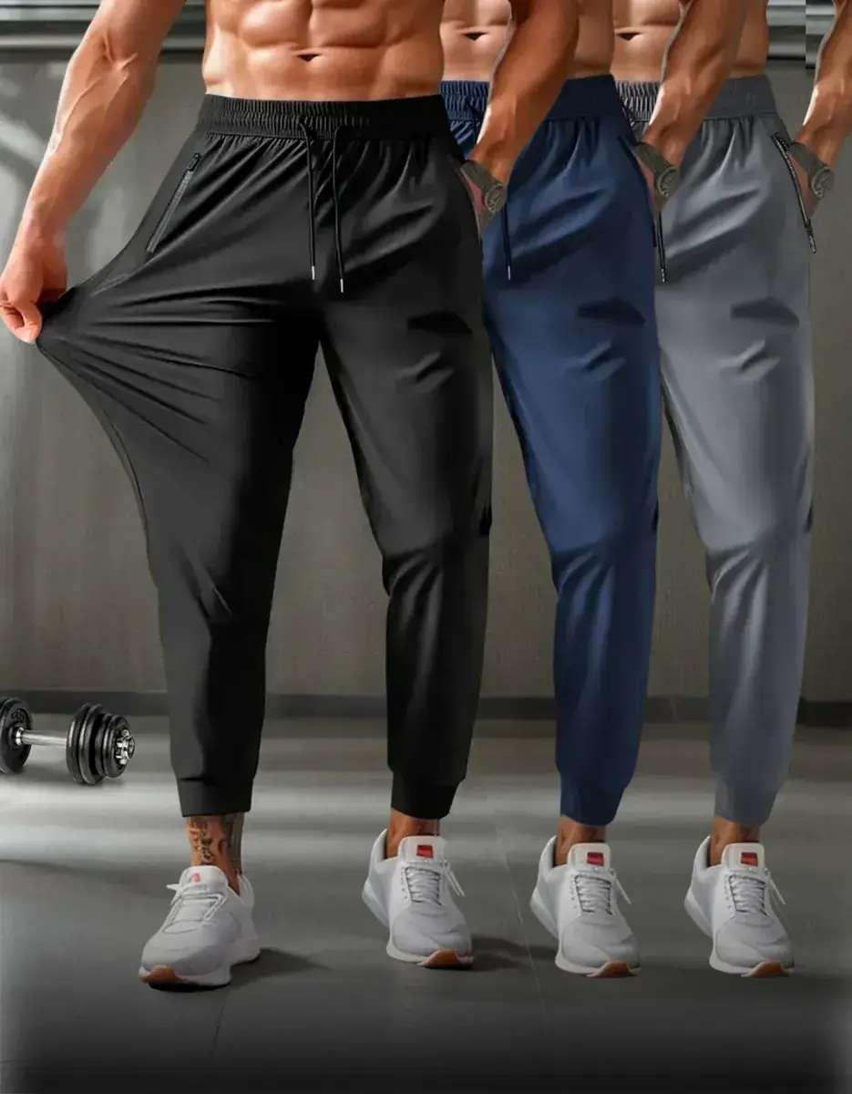 Kit Calça Masculina Com Elastano Esportiva Fitness Dry Fit
