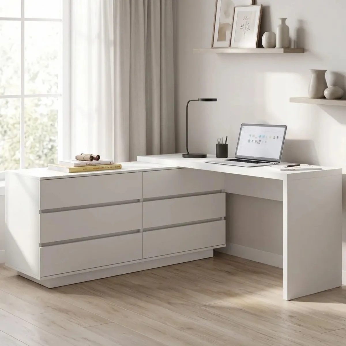 Mesa Para Escritório Diretor Em L 6 Gavetas Oring Yescasa