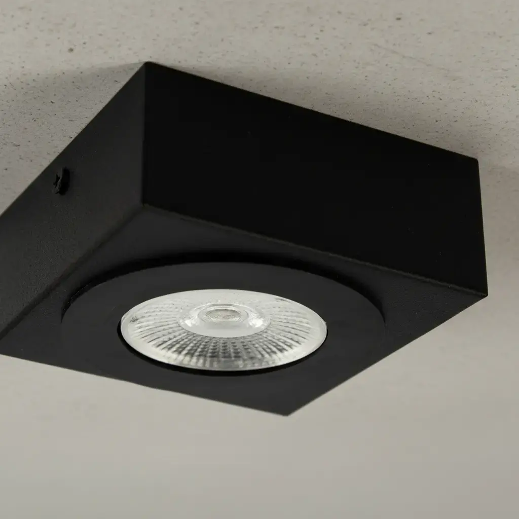 4x Spot Slim Sobrepor Teto Beiral 5w Preto Externo