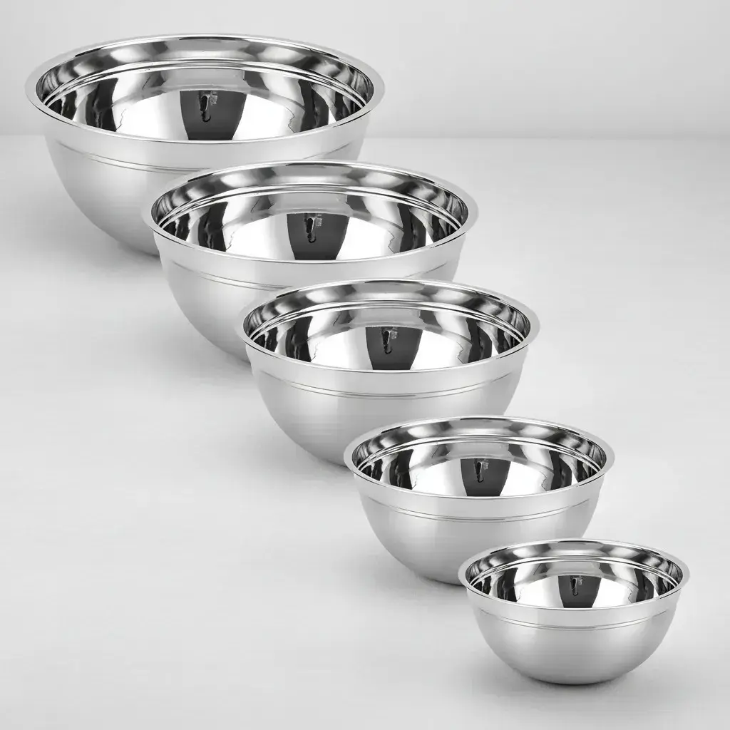 Kit Com 5 Tigelas Bowls Em Aço Inox De Excelente Qualidade