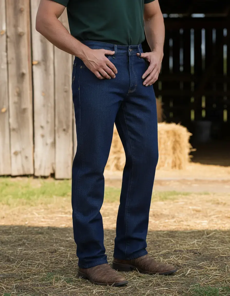Calça Jeans Masculina Tradicional De Serviço Resistente
