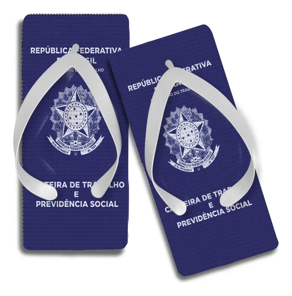 Chinelo Quadrado Personalizado Carteira De Trabalho