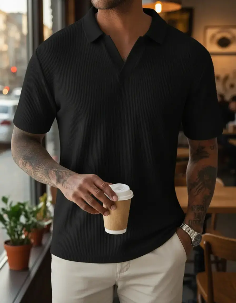 Camiseta Gola Polo Masculina Tricô Premium