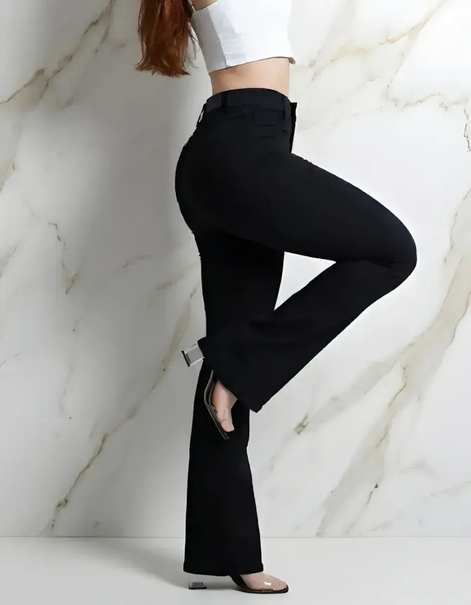 Calça Sawary Jeans Cintura Alta Flare Original Com Elastano