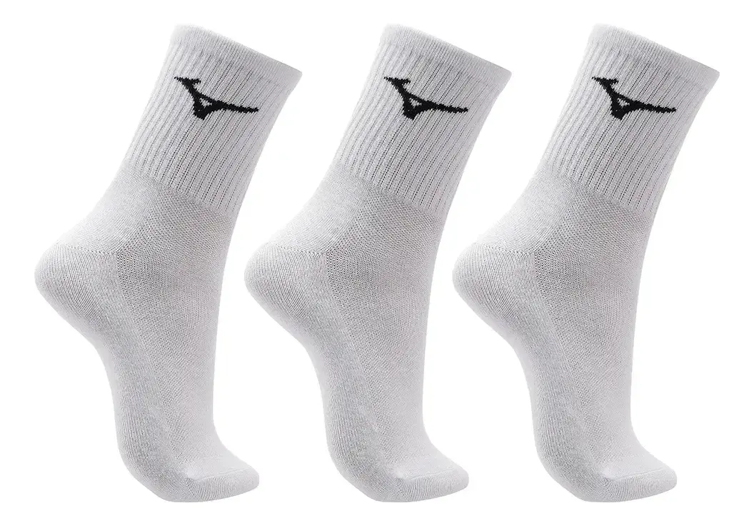 Kit 3 Pares Meia Esportiva Mizuno Cano Médio Original