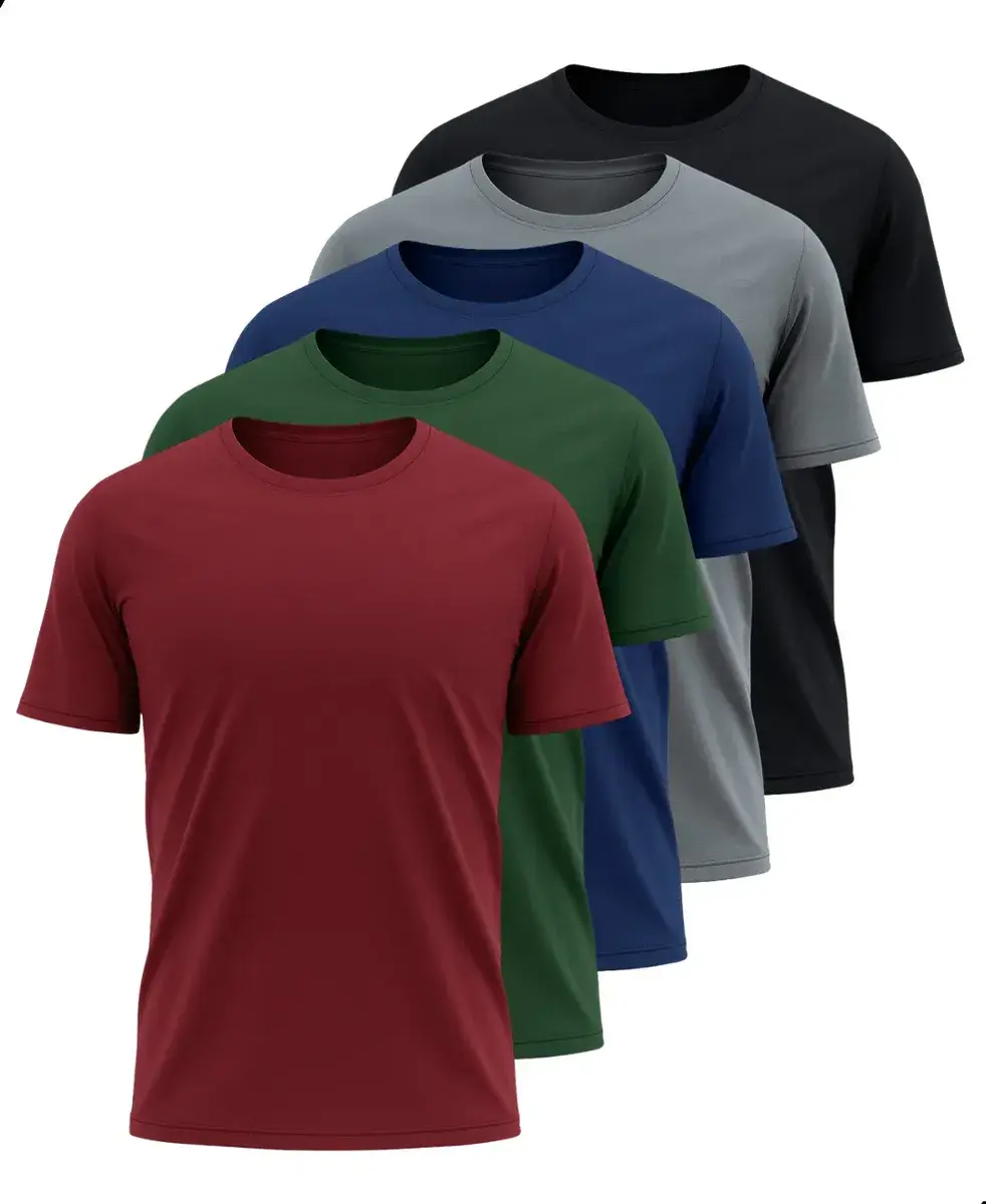Kit 5 Camisetas Básicas Masculina Dry Fit Lisa Tradicional