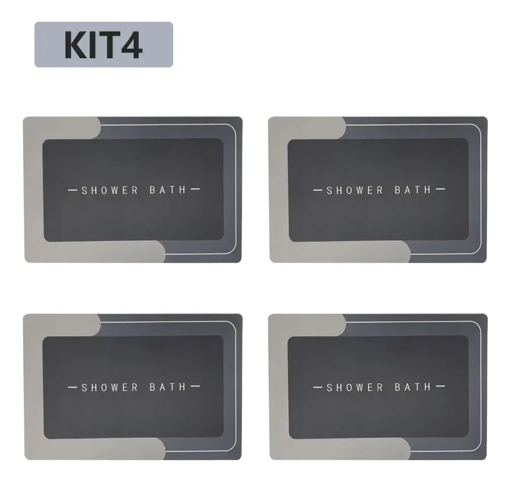 Kit4 Tapetes Para Banheiro Tapete Mágico Ultra Para Absorçã