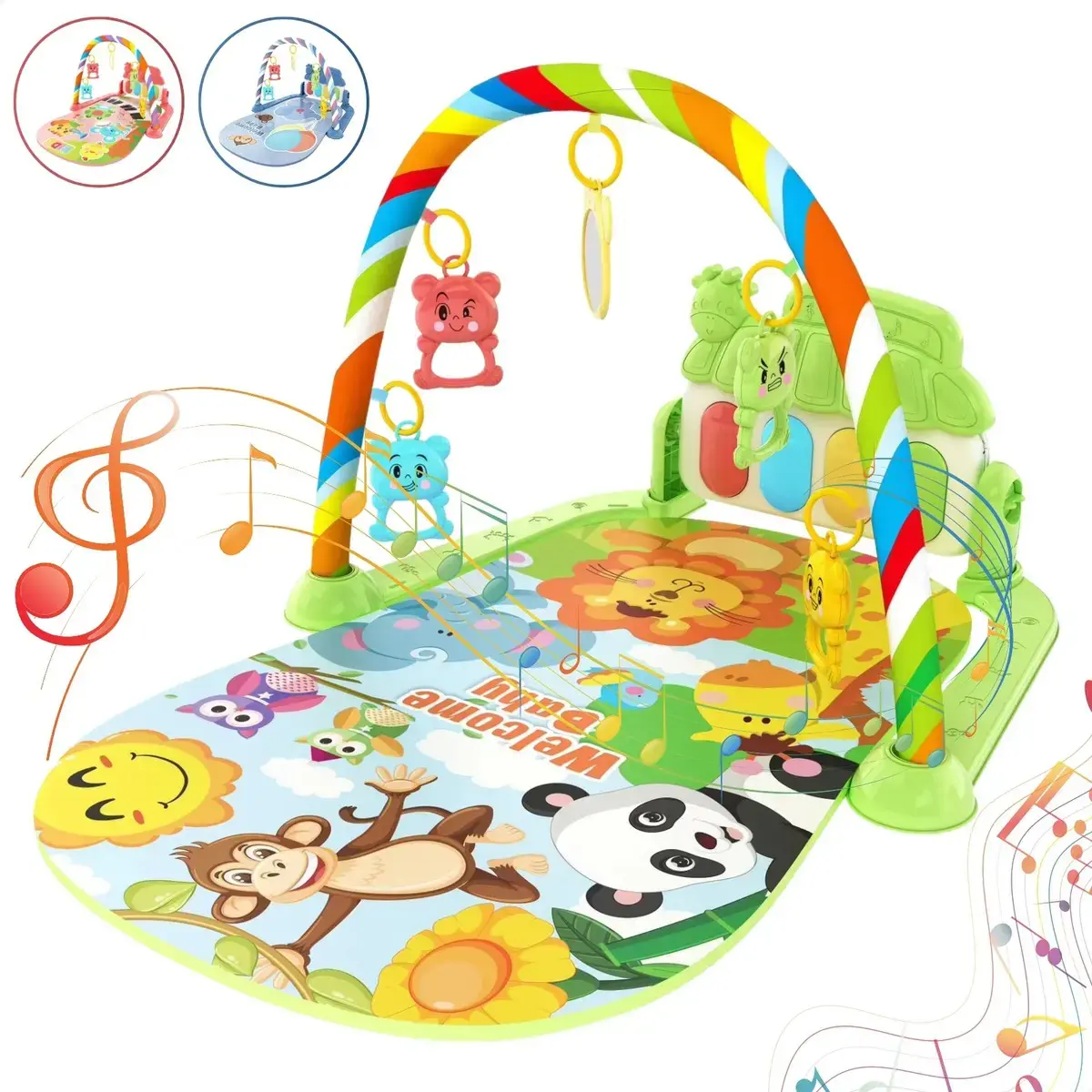 Tapete Infantil De Atividades Piano Musical Com Luz E Som