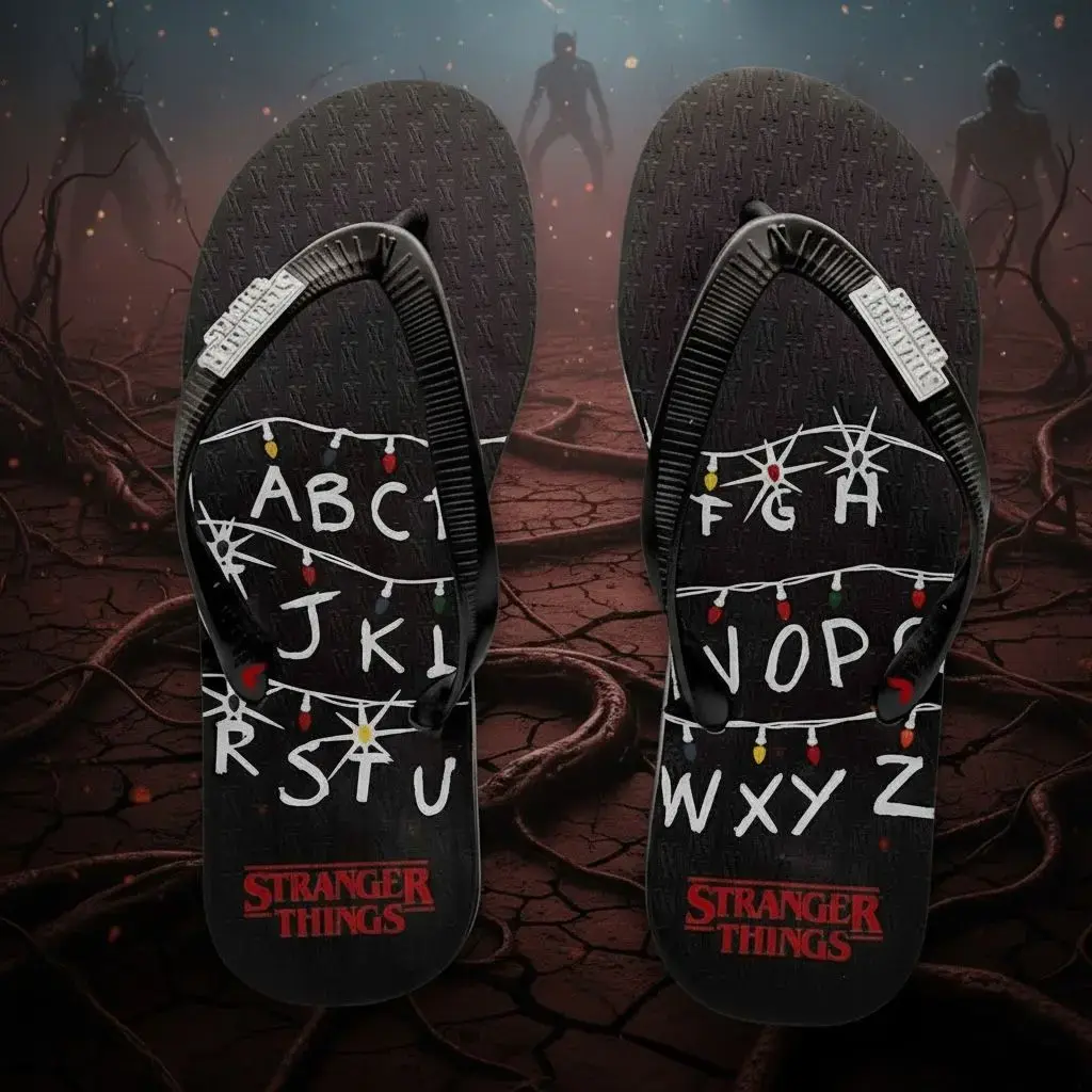 Chinelo Coca Cola Stranger Things Alfabeto Unissex