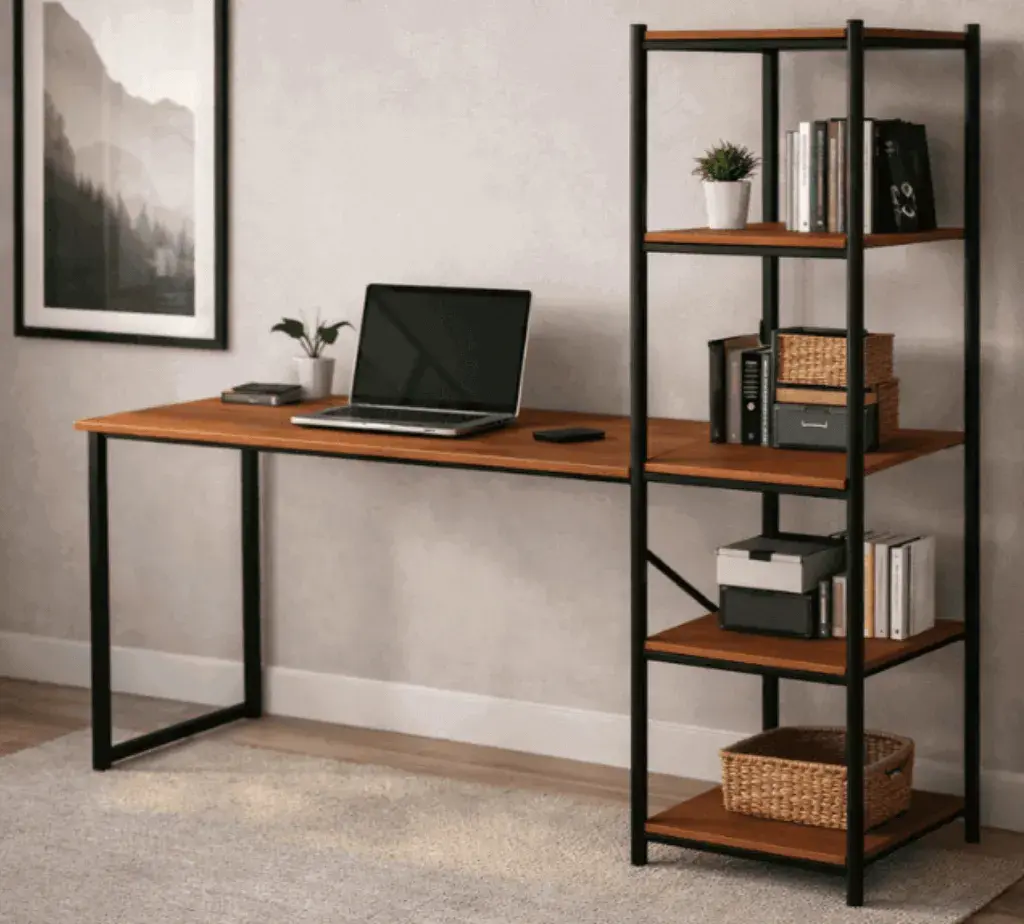 Mesa Escrivaninha Para Estudo E Home Office Athenas Klm Store Preto-canela
