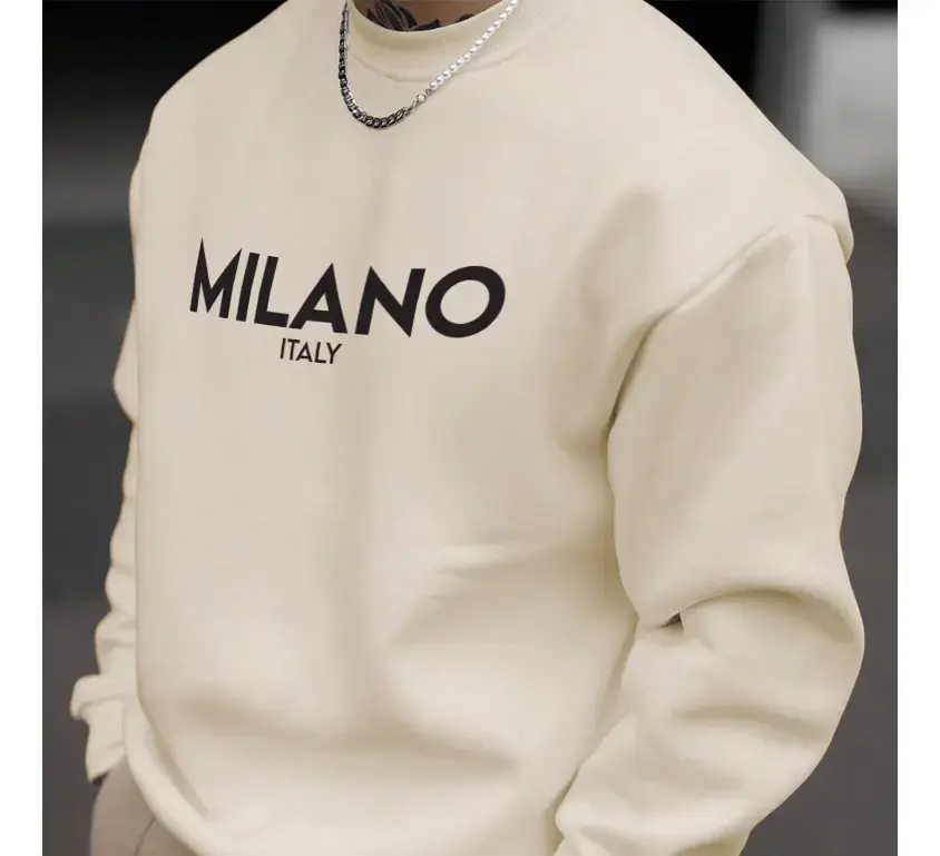 Blusa Moletom Milano Italy Estampado Gola Redonda Careca