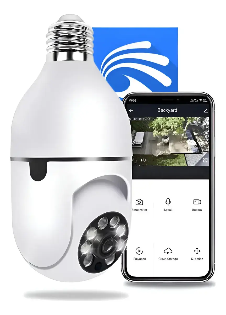 Câmera Lâmpada De Segurança Wifi Ip App Yoosee Visão Noturna