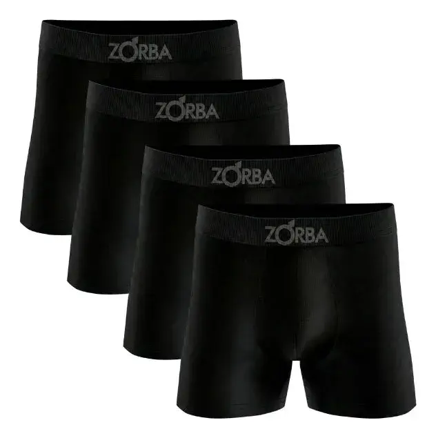Kit 4 Cuecas Boxer Zorba Algodão Sem Costura Toque Fresco