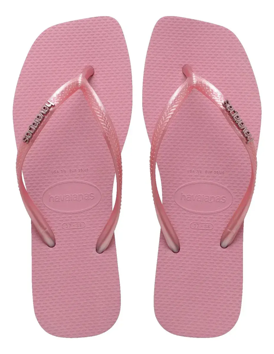 Chinelo Havaianas Slim Square Logo Metallic