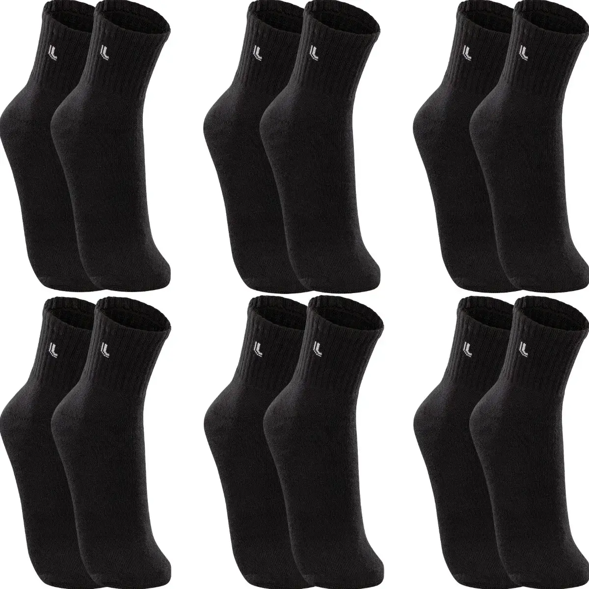 Kit 6 Pares Meias Lupo Cano Médio Esportivas Academia