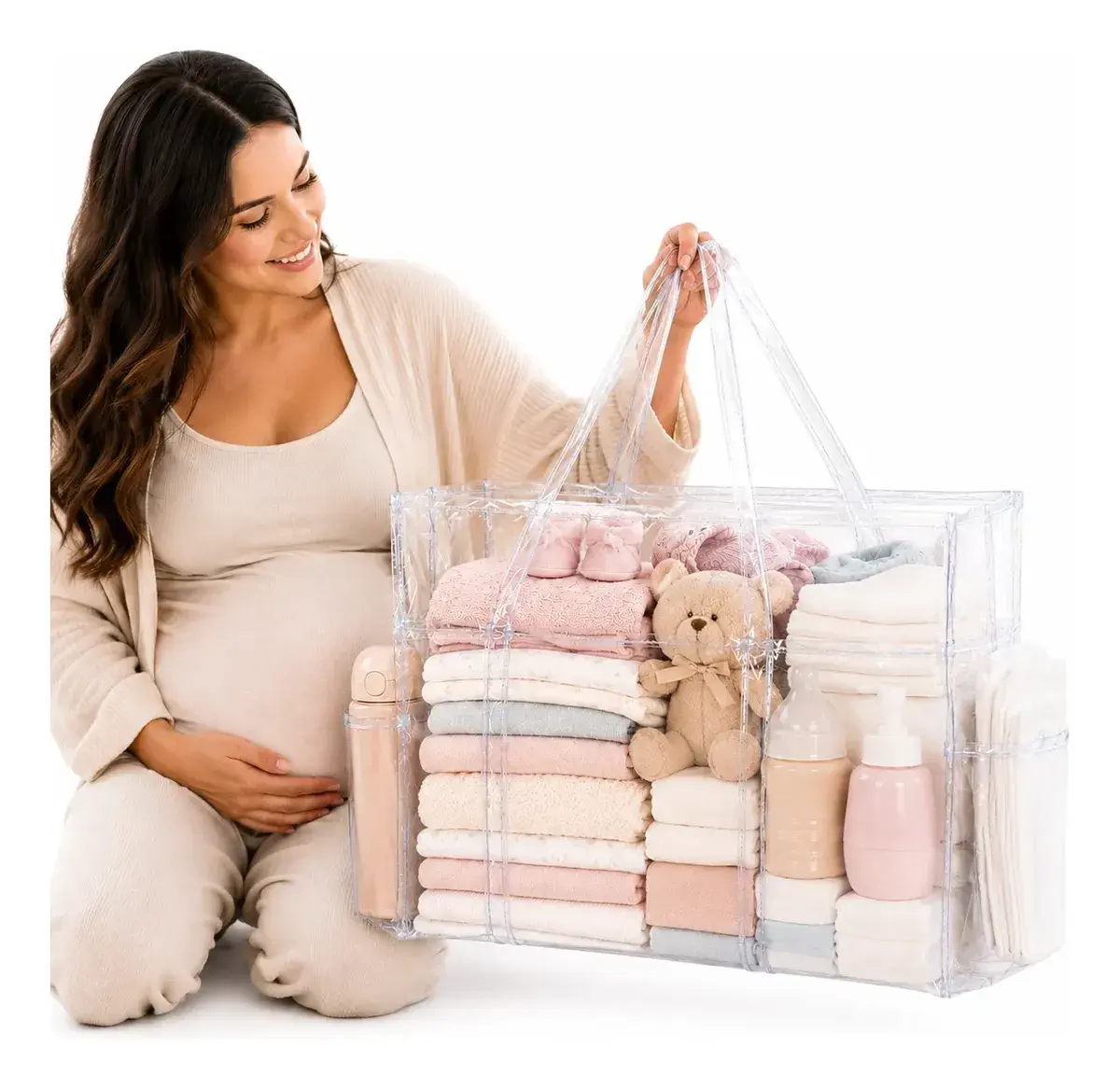 Bolsa Maternidade Transparente Grande Organizar Enxoval Bebê