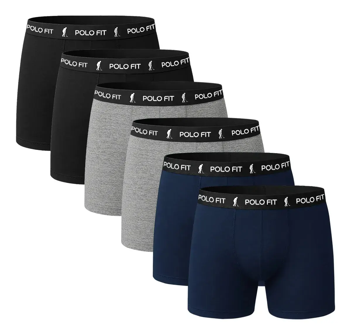 Kit 6 Cuecas Polo Fit Boxer Box Algodão Original Masculina