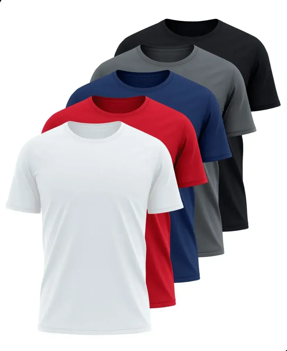 Kit 5 Camisetas Básicas Masculina Dry Fit Lisa Tradicional