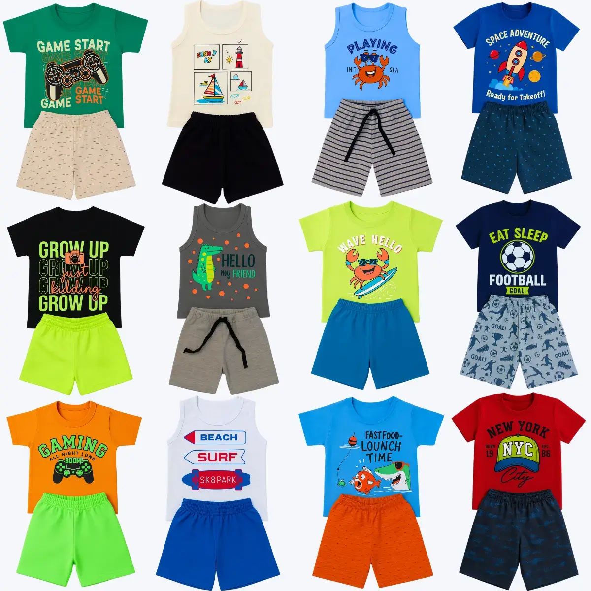 Kit 10 Peças De Roupa Conjunto Infantil Menino Dia A Dia