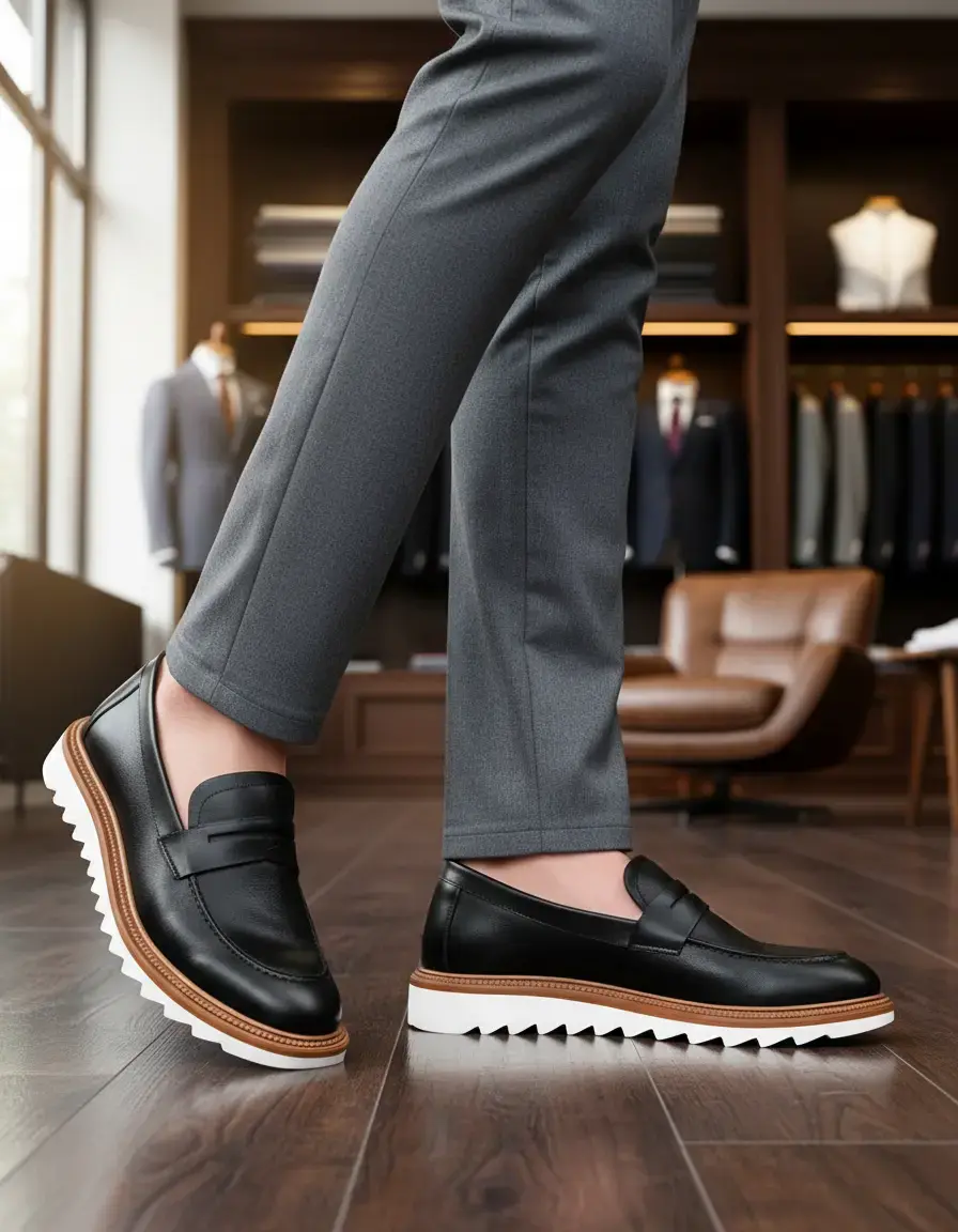 Sapato Mocassim Loafer Gugi Tratorado Conforto Premium Leve