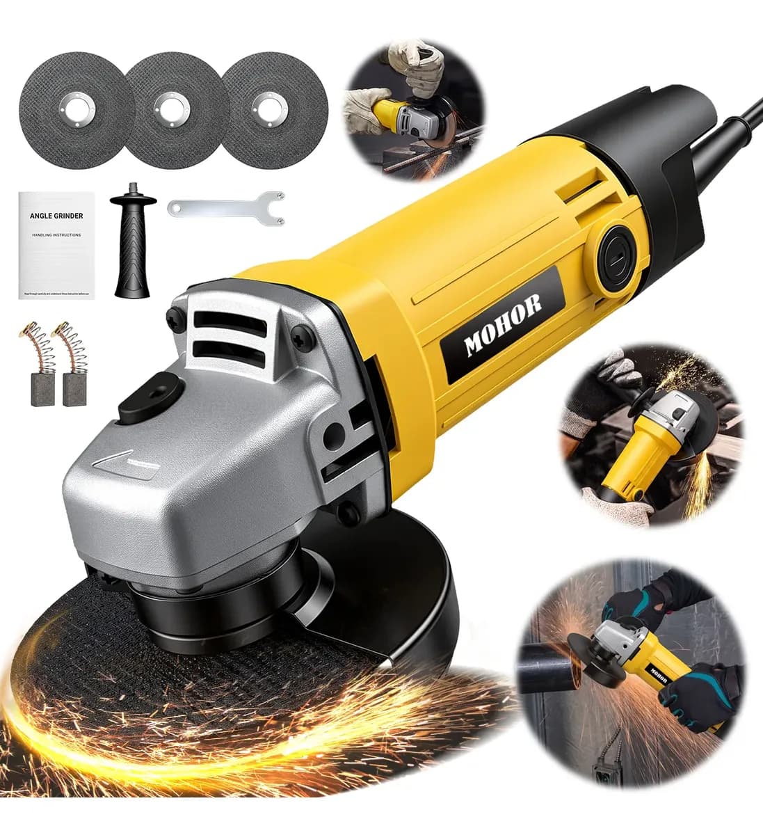 Esmerilhadeira Lixadeira Angular 1100w 115mm 11000rpm 3disco