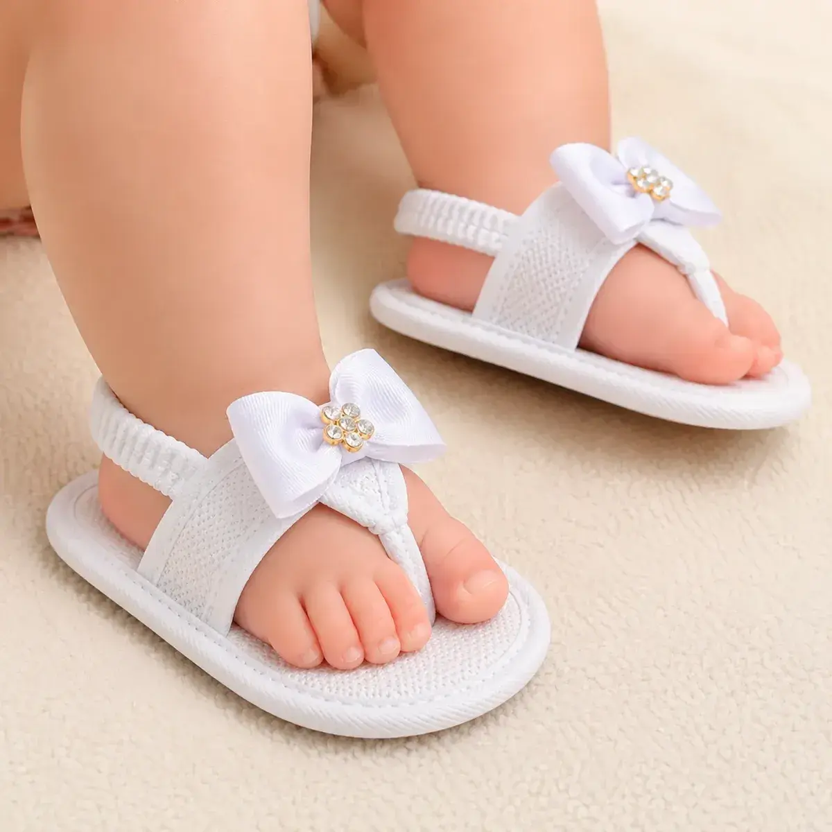 Chinelinho Bebê Menina Chinelo Sandália Recém Nascida Laço