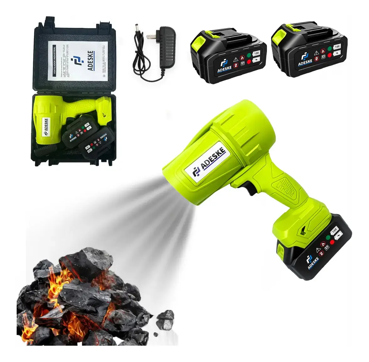 Soprador de Folhas Portátil Elétrico Sem Fio Bivolt Com Maleta 2 Baterias Motor de Cobre Puro Velocidade Ajustável Alta Pressão do Vento Para Jardinagem Grama Limpeza Carro Oficina Poeira Serragem