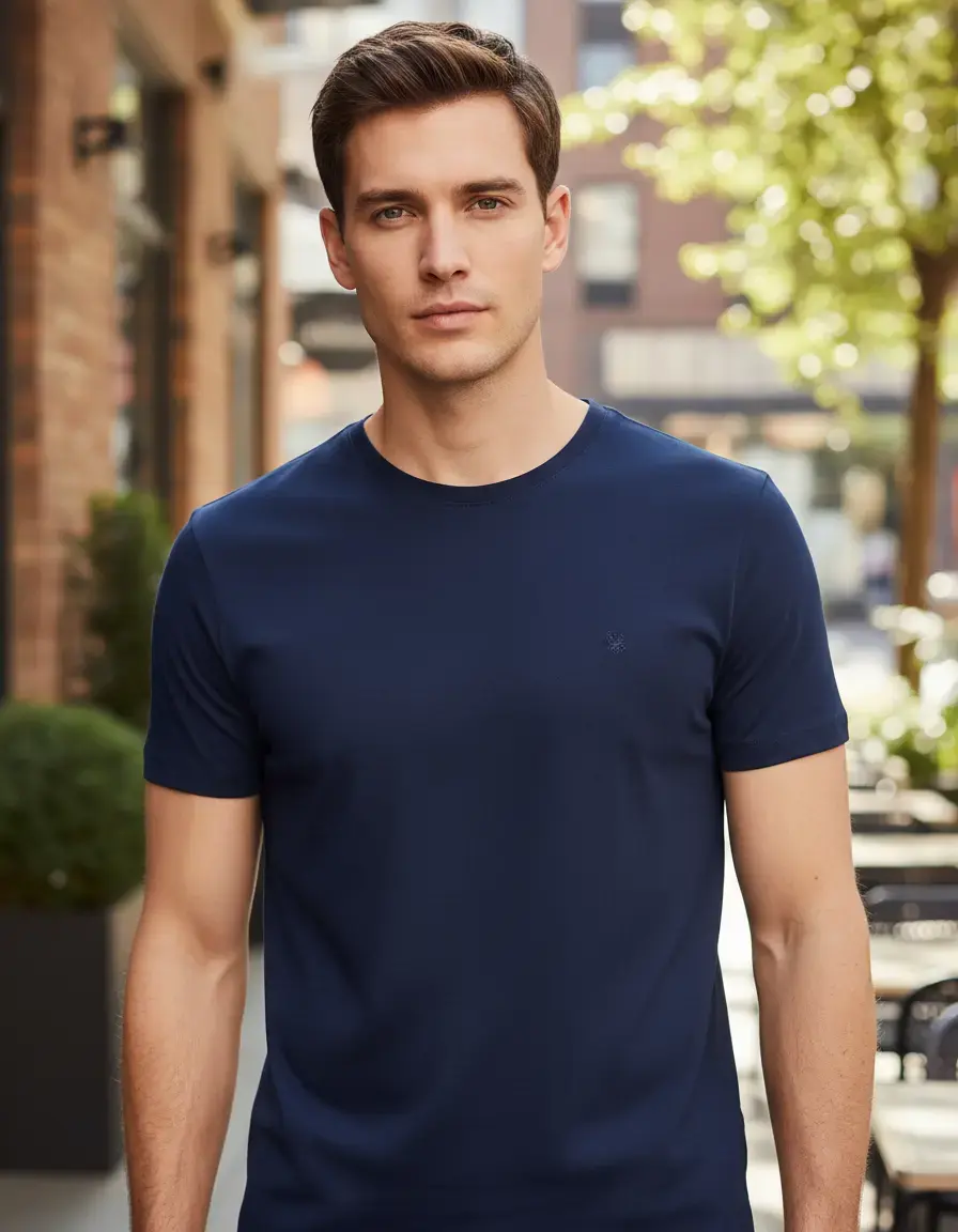 Camiseta Masculina Básica Slim Algodão - Várias Cores Ogochi